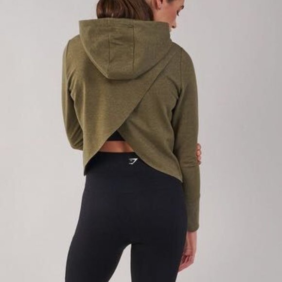 Gymshark Cropped Hoodie - Olive green - Picture 2 of 6
